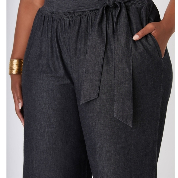 Chambray Bell Bottom Jumpsuit - Picture 3 of 5